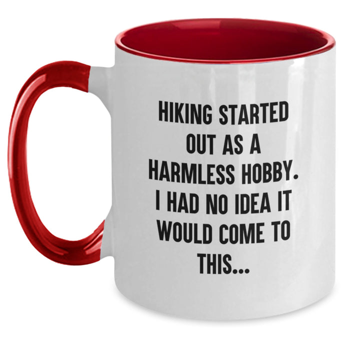 Funny Hiking Gifts for Friends and Family, Two Tone Coffee Mug for Hiking Enthusiasts, Graduation Unique Gifts - Main
