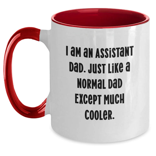 Funny Assistant Dad Two Tone Coffee Mugs, Gifts for Dad from Family, Men, Women, Friends - I Am An Assistant Dad Mugs, Birthday Unique Gifts - Main
