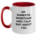 Domestic Shorthair Cat Lover Gifts from Friends to Family - Funny Quote Ceramic Two Tone Coffee Mug for Graduation - Main