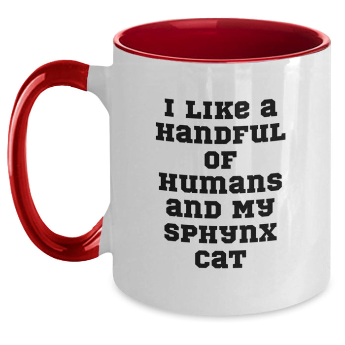 Funny Sphynx Cat Gift Ideas for Cat Lovers Graduation Unique Gifts from Friends and Family with Two Tone Coffee Mug - Main