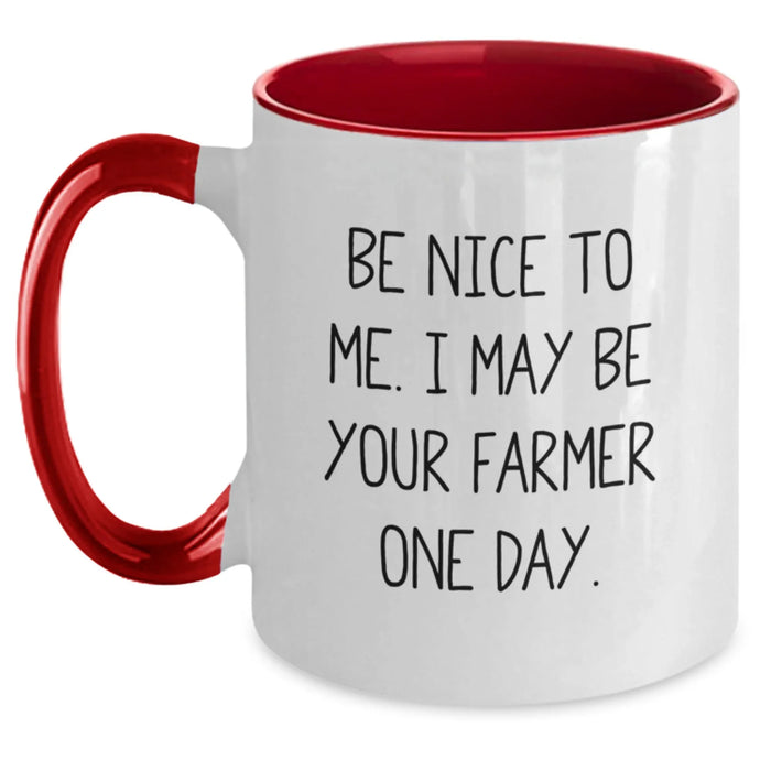 Funny Two Tone Coffee Mugs Gifts from Family for Farmer Friends on Birthday Unique - Main