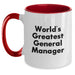 Funny World's Greatest General Manager Gifts for General Managers, Unique Birthday Unique Gifts from Friends, Coworkers or Family, Two Tone Coffee Mug - Main