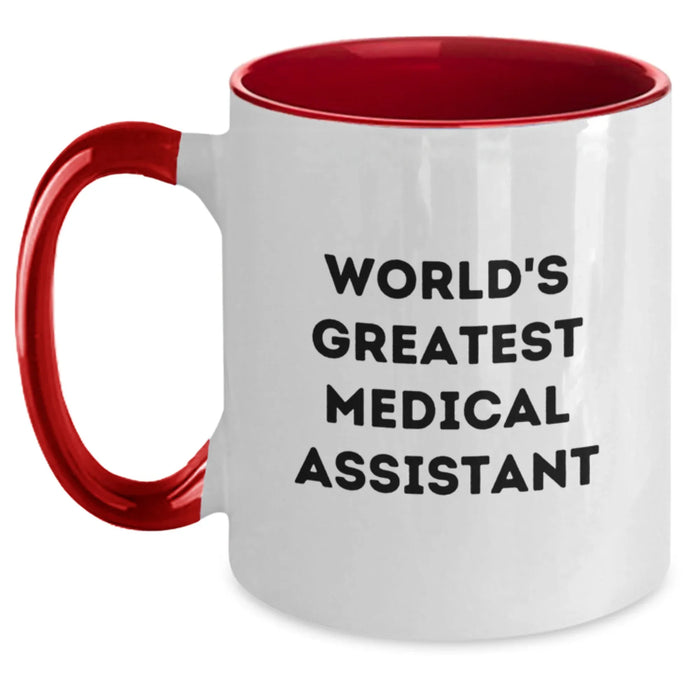 Funny Medical Assistant Gifts - World's Greatest Medical Assistant Two Tone Coffee Mug, Birthday Unique Gifts from Friends to Medical Assistants - Main