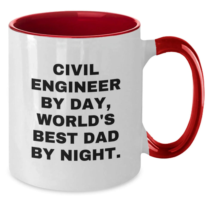 Civil Engineer Christmas Unique Gifts for Men from Friends - Funny Two Tone Coffee Mug - Additional