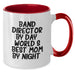 Funny Band Director Gifts - Band Director By Day, World's Best Mom By Night. Two Tone Coffee Mug for Graduation - Additional
