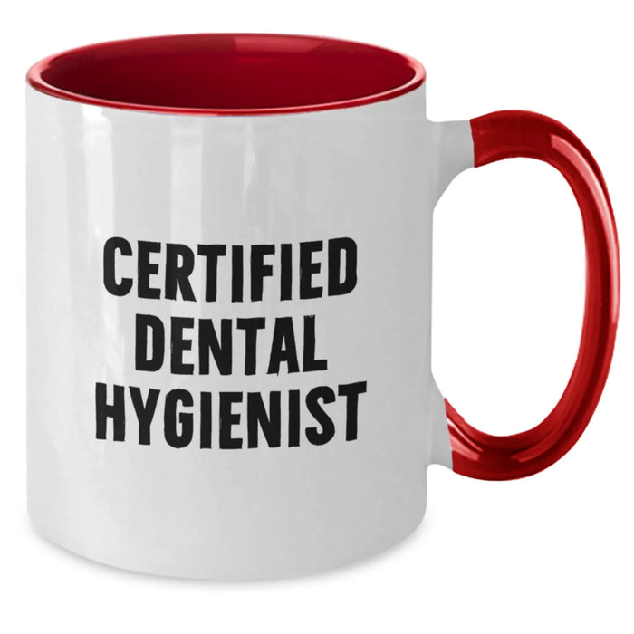 Funny 'Certified to Floss' Two Tone Coffee Mug for Dental Hygienist Gifts from Family and Friends - Christmas Unique Gifts - Additional