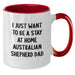 Funny Australian Shepherd Dog Gifts for Men from Dad, 'I Just Want To Be A Stay At Home Australian Shepherd Dad' Quote Two Tone Coffee Mug, Christmas Unique Gifts - Additional