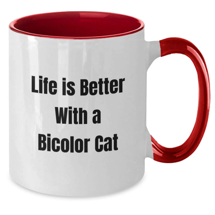 Bicolor Cat Love Funny Gifts from Friends for Birthday Unique Two Tone Coffee Mugs - Additional
