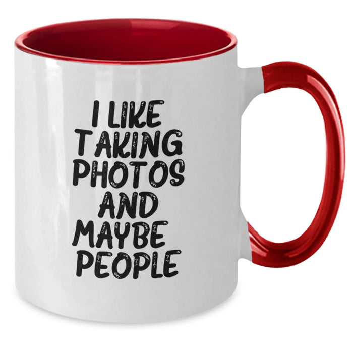 Funny Taking Photos Two Tone Coffee Mug Gifts for Friends on Christmas - Black and White - Additional