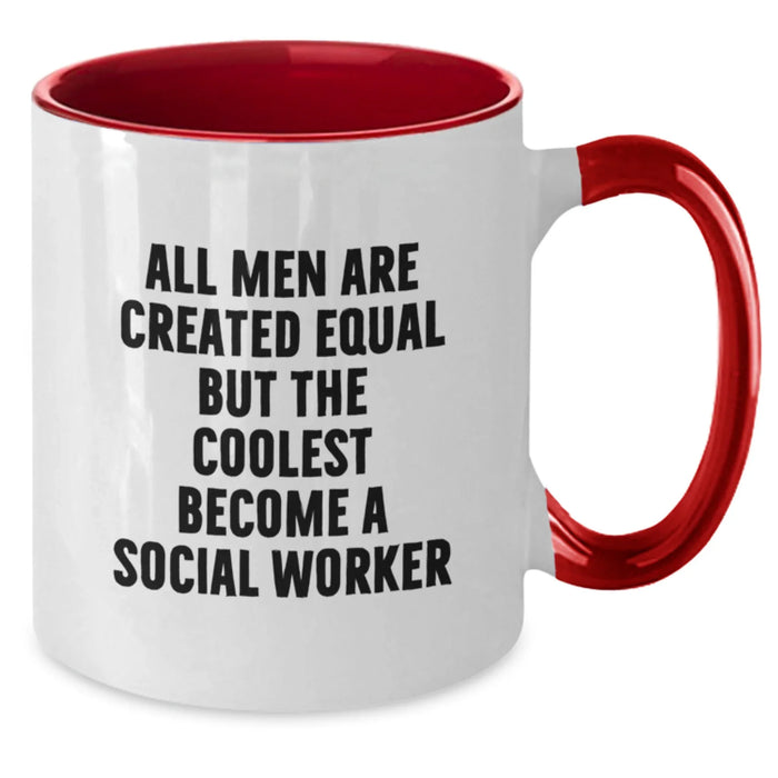 Funny Social Worker Gifts from Men, Women, or Friends for Social Workers, Two Tone Coffee Mugs with Coolest Become A Social Worker Quote, Christmas Unique Gifts - Additional