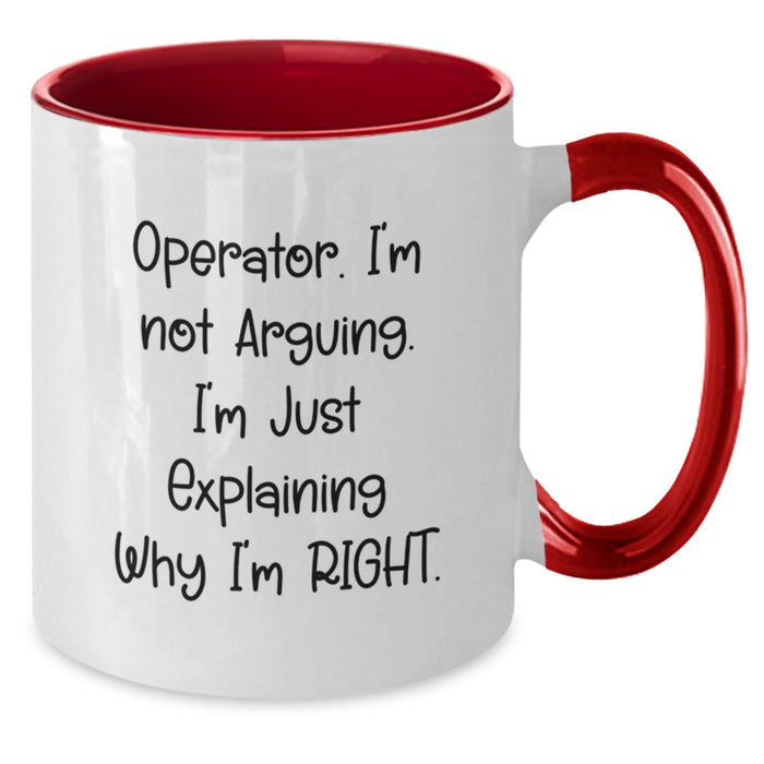 Funny Operator Gifts from Friends and Family, Unique Two Tone Coffee Mug for Operator Enthusiasts, Christmas Unique Gifts Ideas - Additional