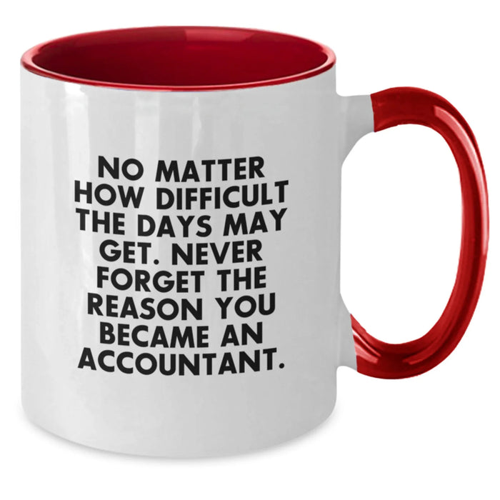 Funny Accountant Gifts from Women to Men for Christmas - Two Tone Coffee Mug - Never Forget The Reason You Became An Accountant - Additional