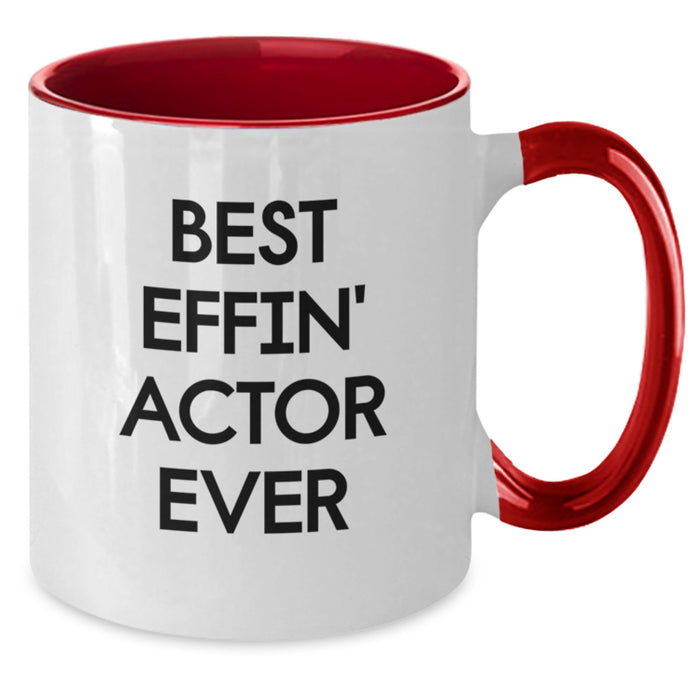 Funny Best Effin' Actor Ever Two Tone Coffee Mugs Gifts from Friends to Actor on Father's Day - Additional