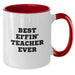 Funny Teacher Gifts from Friends, Christmas Unique Teacher Two Tone Coffee Mugs for Her, Best Effin' Teacher Ever Quote - Navy and White, 11oz Ceramic, Microwave and Dishwasher Safe - Additional