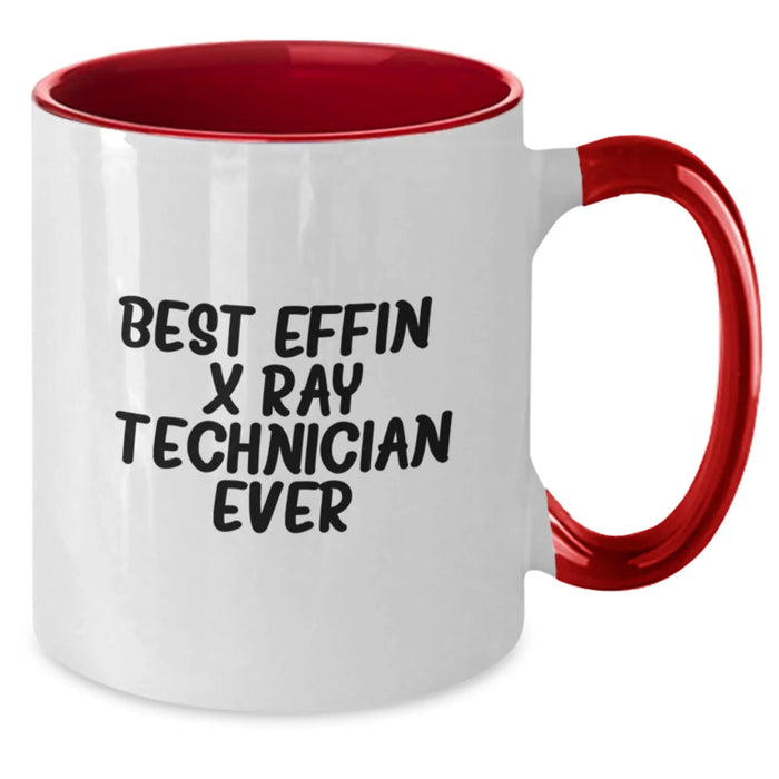 Funny X-Ray Technician Gifts from Friends for X-Ray Technician, Best Effin' X-ray Technician Ever Two Tone Coffee Mug, Christmas Unique Mugs for Him, Her, Men, Women, Coworkers, Family - Additional