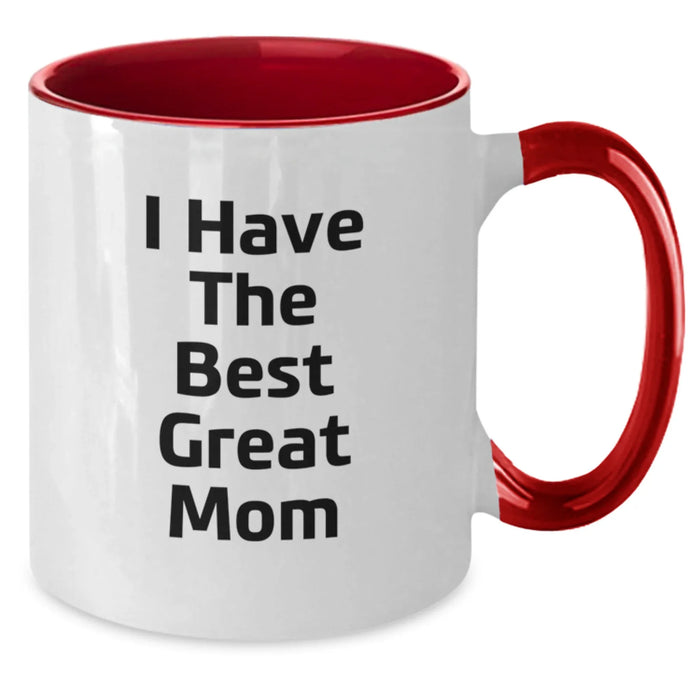 Funny Mom Gifts from Dad, Unique Two Tone Coffee Mugs with 'I Have The Best Great Mom', Birthday Presents for Mom - Additional