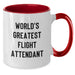 Funny World's Greatest Flight Attendant Gifts from Men to Friends, Christmas Unique Presents for Flight Attendants, Two Tone Coffee Mug - Additional