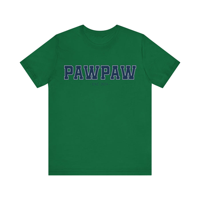 Pawpaw Established 2024 Tee Shirt - Personalized Grandfather Gift - Celebratory Grandpa T-Shirt - Custom Pawpaw New Grandfather Present