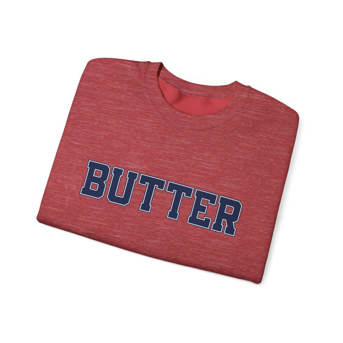 Butter Sweatshirt, College Font, Unisex Crewneck Jumper, Cozy Pullover, Winter Apparel, Comfortable Top, Butter Sweater, College Shirt