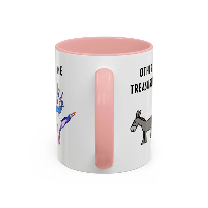 Funny Treasurer Coffee Mug — "Other Treasurers" Donkey / "Me" Pole-Dancing Unicorn (11oz)