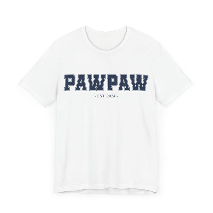 Pawpaw Established 2024 Tee Shirt - Personalized Grandfather Gift - Celebratory Grandpa T-Shirt - Custom Pawpaw New Grandfather Present