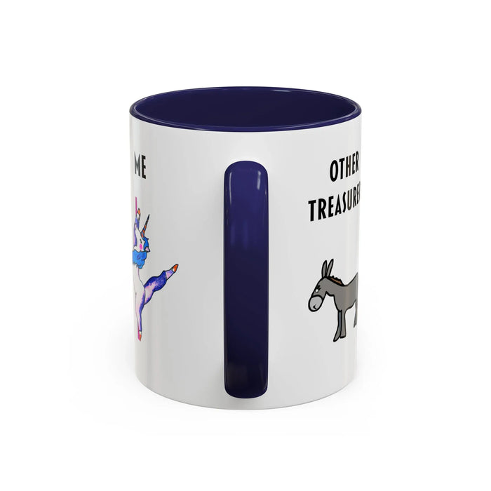 Funny Treasurer Coffee Mug — "Other Treasurers" Donkey / "Me" Pole-Dancing Unicorn (11oz)