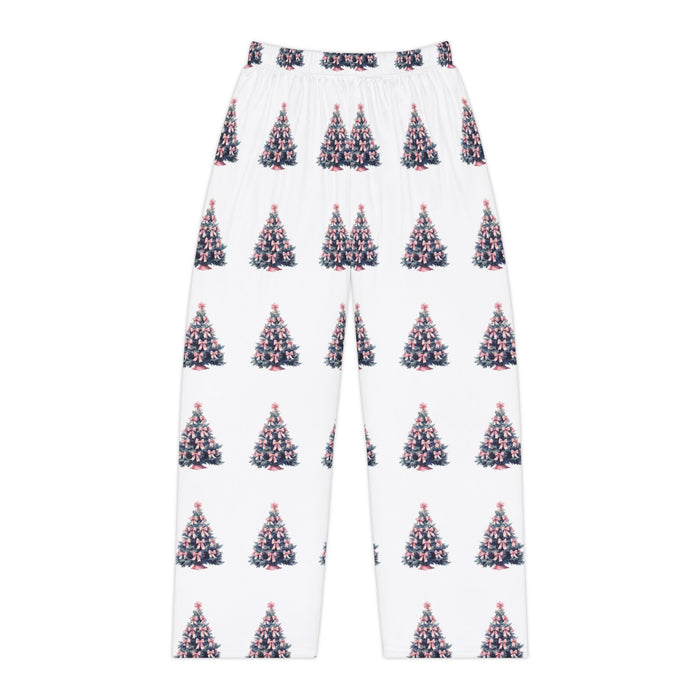 Christmas Women's Pajama Pants, Pink Coquette Bows Xmas Tree Design, Holiday Sleepwear, Festive Lounge Pants, Cute PJ Bottoms