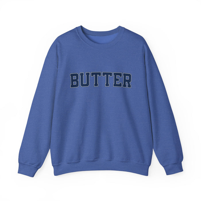 Butter Sweatshirt, College Font, Unisex Crewneck Jumper, Cozy Pullover, Winter Apparel, Comfortable Top, Butter Sweater, College Shirt