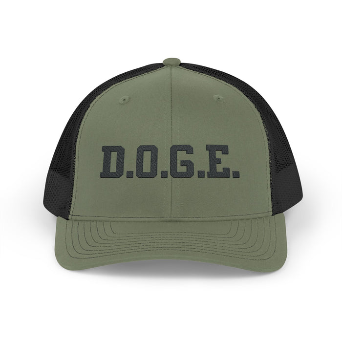 D.O.G.E. Embroidered Trucker Cap for Trump Supporters, Department of Government Efficiency, Gift for Republicans, Trump Gift, Funny, Dark