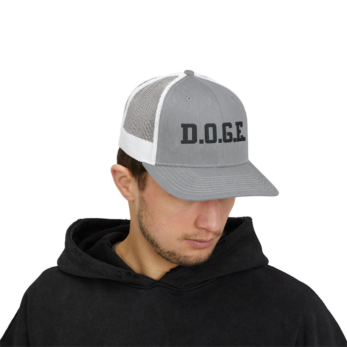 D.O.G.E. Embroidered Trucker Cap for Trump Supporters, Department of Government Efficiency, Gift for Republicans, Trump Gift, Funny, Dark