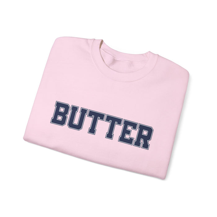 Butter Sweatshirt, College Font, Unisex Crewneck Jumper, Cozy Pullover, Winter Apparel, Comfortable Top, Butter Sweater, College Shirt