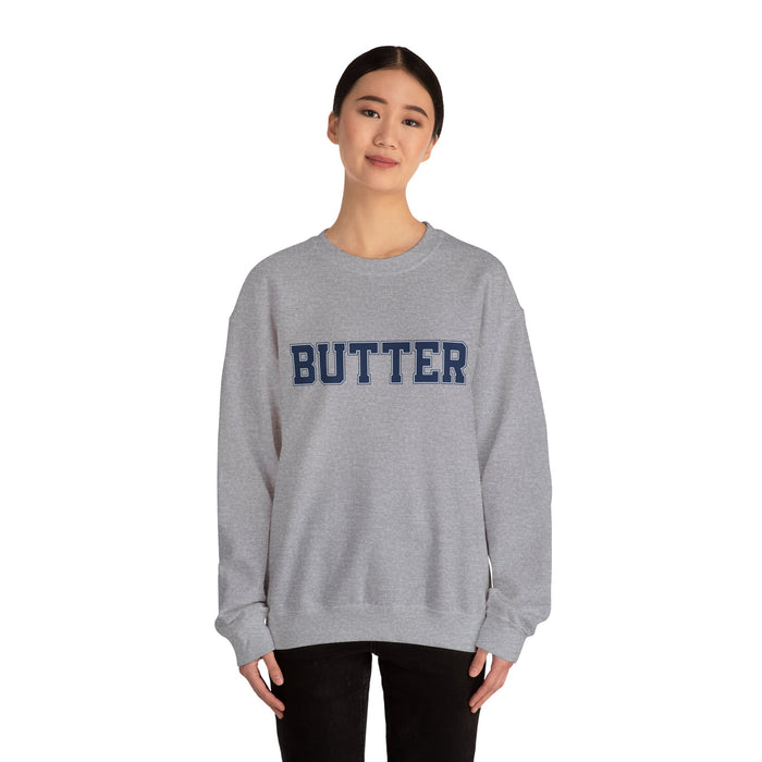 Butter Sweatshirt, College Font, Unisex Crewneck Jumper, Cozy Pullover, Winter Apparel, Comfortable Top, Butter Sweater, College Shirt