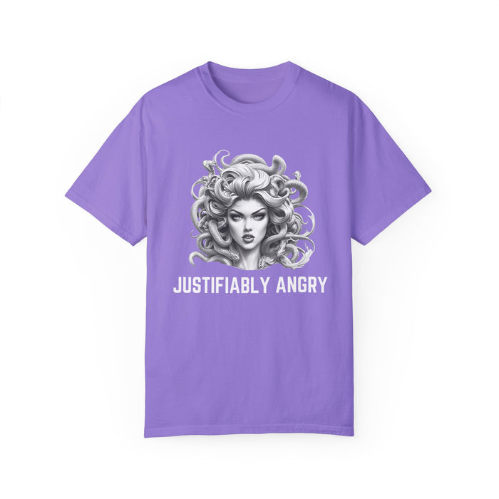 Justifiably Angry, Medusa T-Shirt, Greek Mythology Tee for Feminist Rage, Female Empowerment, Anti-Trump Tee Shirt, Democracy, Resistance