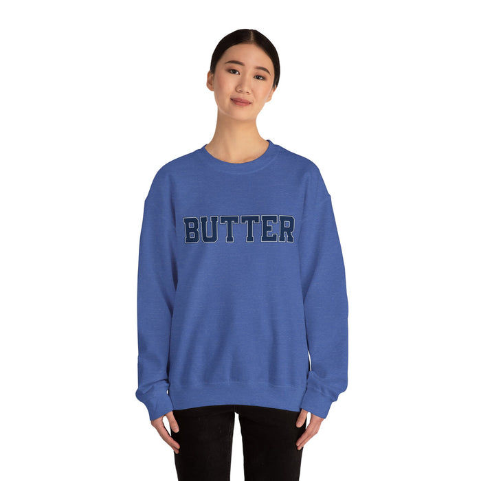 Butter Sweatshirt, College Font, Unisex Crewneck Jumper, Cozy Pullover, Winter Apparel, Comfortable Top, Butter Sweater, College Shirt
