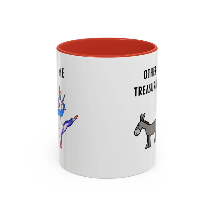 Funny Treasurer Coffee Mug — "Other Treasurers" Donkey / "Me" Pole-Dancing Unicorn (11oz)