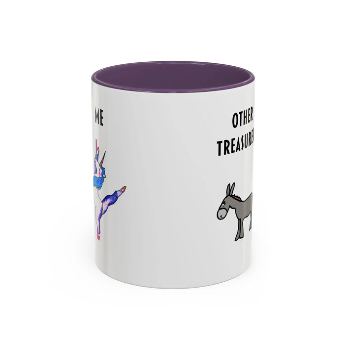Funny Treasurer Coffee Mug — "Other Treasurers" Donkey / "Me" Pole-Dancing Unicorn (11oz)
