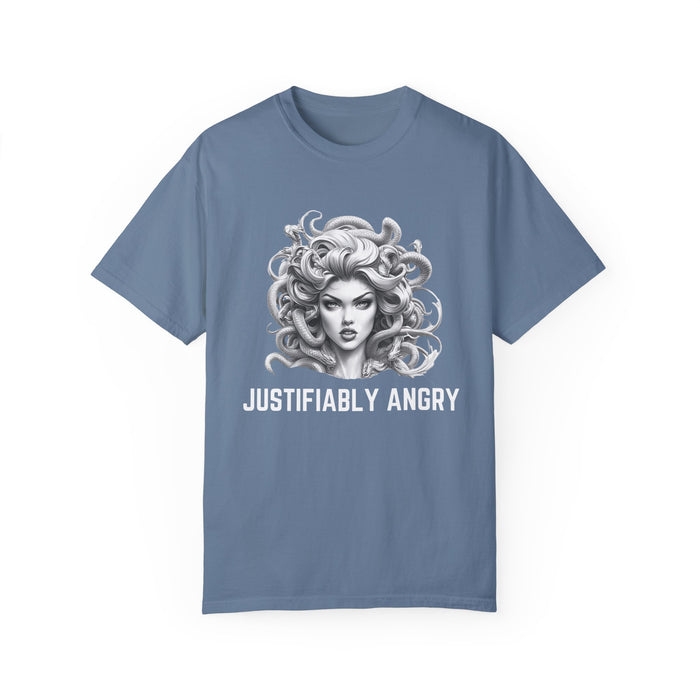 Justifiably Angry, Medusa T-Shirt, Greek Mythology Tee for Feminist Rage, Female Empowerment, Anti-Trump Tee Shirt, Democracy, Resistance