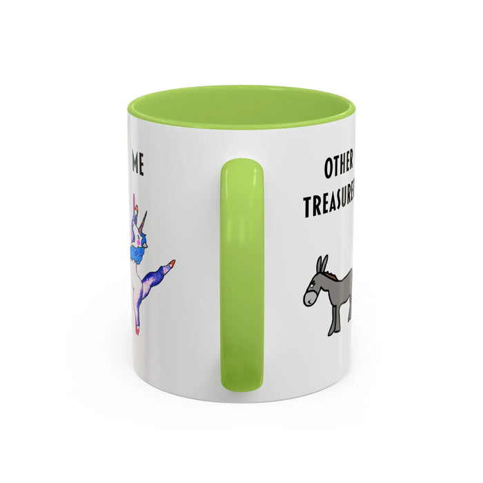 Funny Treasurer Coffee Mug — "Other Treasurers" Donkey / "Me" Pole-Dancing Unicorn (11oz)