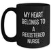 Funny Registered Nurse Gifts from Men to Women - My Heart Belongs To A Registered Nurse Black Coffee Mug - Mother's Day Unique Gifts - Main