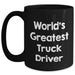 Funny Truck Driver Gifts from Men to World's Greatest Truck Drivers, Black Coffee Mug for Father's Day - Main