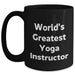 Funny World's Greatest Yoga Instructor Gifts for Dad's Yoga Instructor Black Coffee Mug - Main