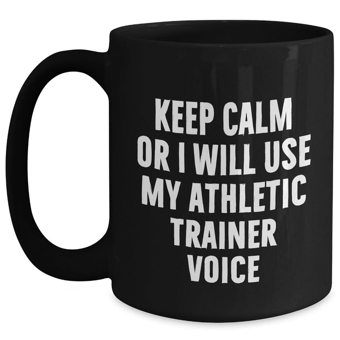 Funny Athletic Trainer Quote Gifts from Dad to Mom's Favorite Trainer, Black Coffee Mug for Father's Day - Main