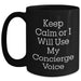 Concierge Gifts Funny Black Coffee Mug Keep Calm Or I Will Use My Concierge Voice for Him from Family, Friends, or Coworkers - Unique Father's Day Unique Gifts - Main