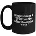 Funny Microbiologist Gifts from Friends, Perfect for Father's Day Unique Black Coffee Mug - 'Keep Calm Or I Will Use My Microbiologist Voice' - Main
