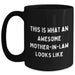 Funny Mom-in-law Gifts, Black Coffee Mug for Her, This Is What An Awesome Mom-in-law Looks Like Quote, Gifts from Family, Unique Father's Day Unique Gifts for Her - Main