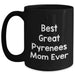 Funny Best Great Pyrenees Mom Ever Black Ceramic Coffee Mug - Unique Father's Day Unique Gifts for Dog Lovers - Main