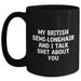 Funny British Semi-Longhair Cat Gifts for Men - 'My British Semi-longhair And I Talk Shit About You' Black Coffee Mug for Graduation, Gifts from Friends, Coworkers, or Family - Main