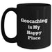 Geocaching Enthusiasts Gifts from Family to Friends, Inspirational Black Coffee Mug - Main