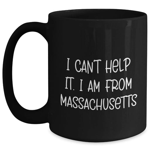 Funny Massachusetts Quotes Gifts for Men from Massachusetts, Black Coffee Mug, Graduation Unique Gifts - Main