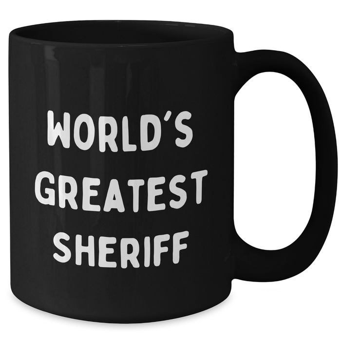 World's Greatest Sheriff Funny Sheriff Gifts for Men from Family, Unique Black Coffee Mug for Father's Day - Additional